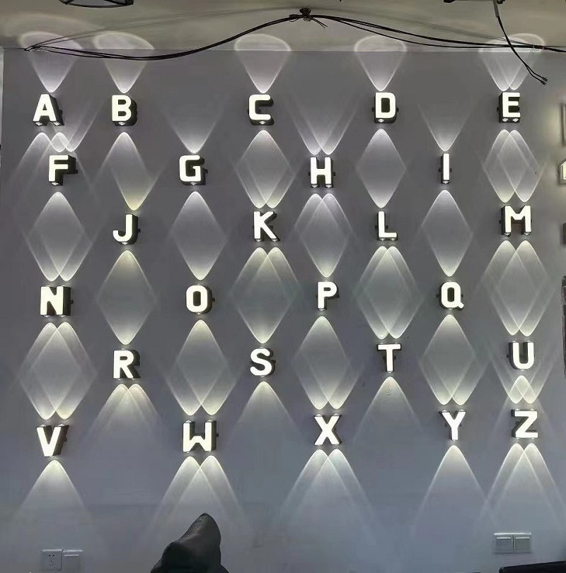 Up Lighting Decor - 屋外IP65防水壁掛け照明 室内照明 ホームデコレーション 店舗・レストラン用広告文字 26文字モデル ウォールランプ