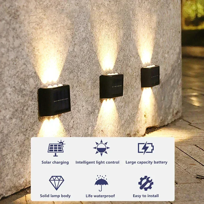 LEDソーラーライト 屋外防水 ソーラーウォールランプ 上下 - Lighting Decoration Ideas のレビューと価格
