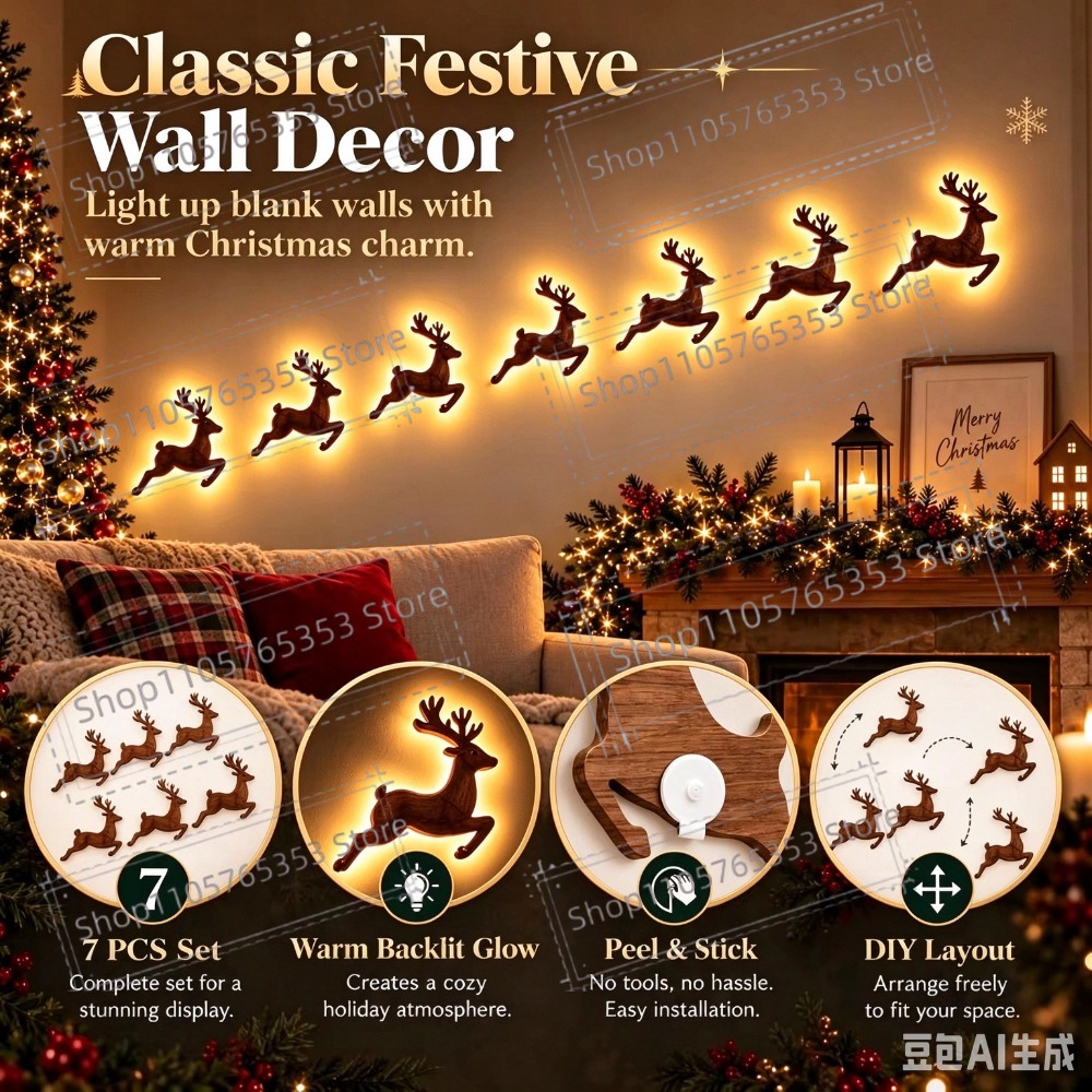 2027年版、光るトナカイのクリスマスデコレーション。LED - Lighting Christmas Decor のレビューと価格
