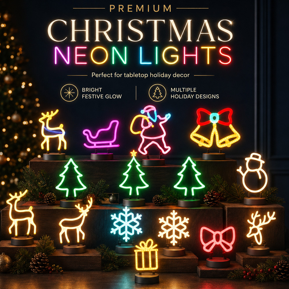 クリスマスデコレーション LEDネオンサインライト 鹿の頭  - Lighting Christmas Decor のレビューと価格